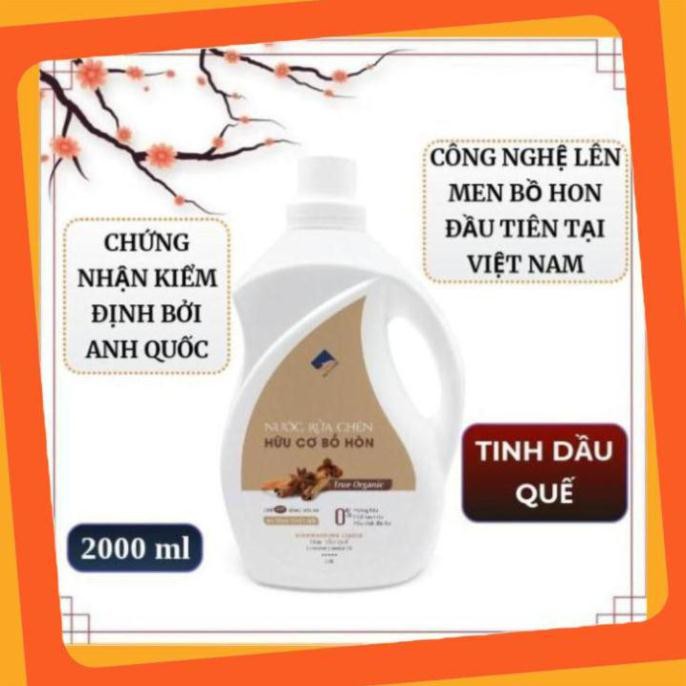Nước rửa chén hữu cơ Bồ hòn hương Quế 2000ml, Nước rửa bát hữu cơ Ecocare .