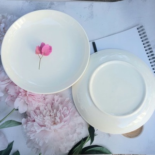 Đĩa sứ sâu lòng 9inch, đĩa sâu lòng/ đĩa sứ tráng men cao cấp