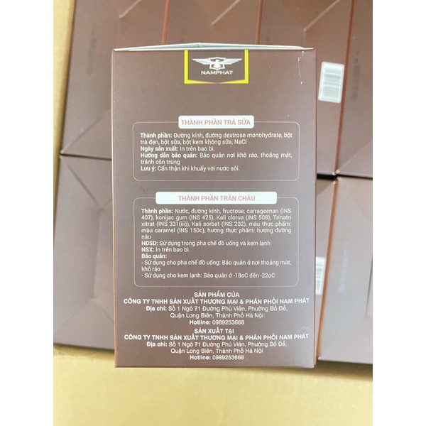 Set trà sữa trân châu đường đen