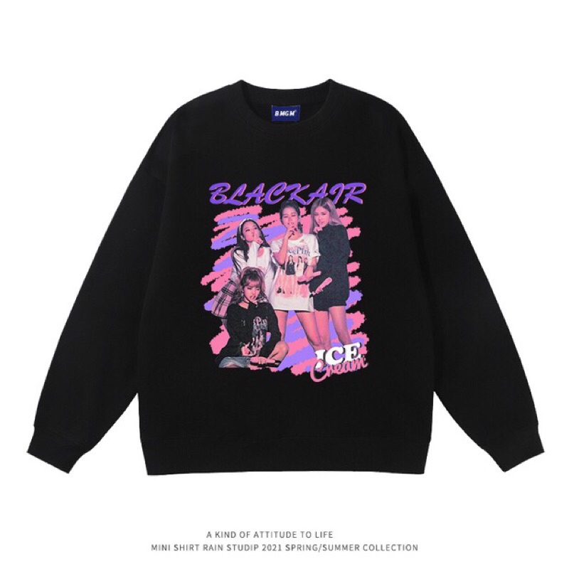 Áo sweater BLACKPINK basic năng động dễ phối đồ