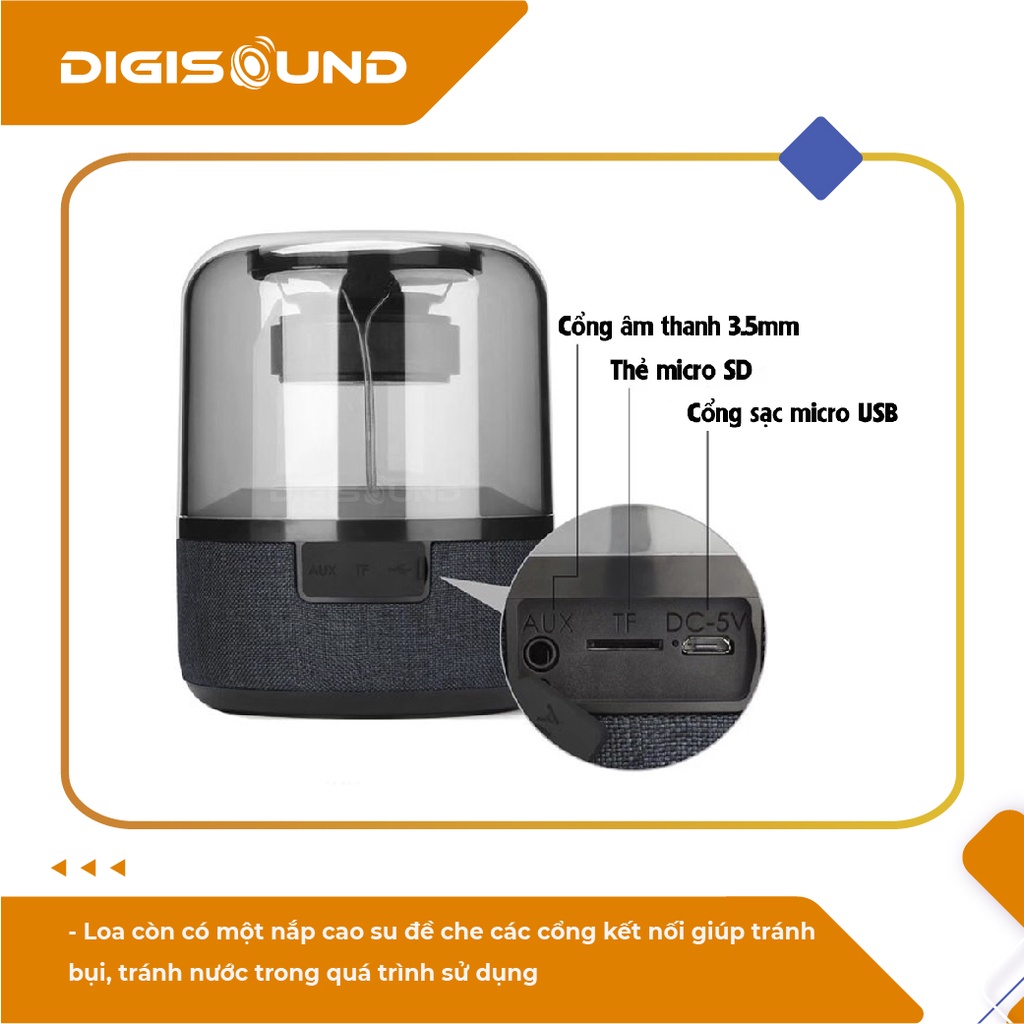 Loa bluetooth mini không dây cầm tay kết nối TWS ghép 2 loa, đèn nháy theo nhạc, Kiwi IS03