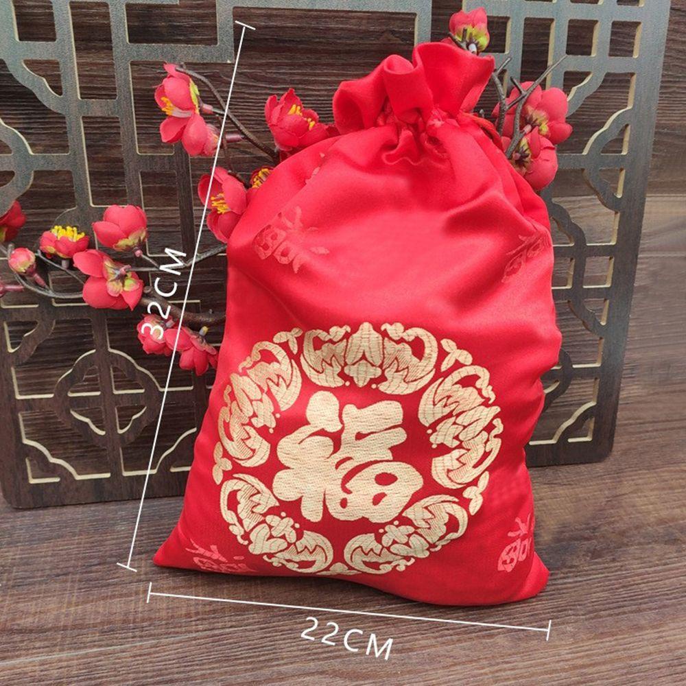 FAY Túi Lụa Dây Rút Đựng Trang Sức Mừng Năm Mới
