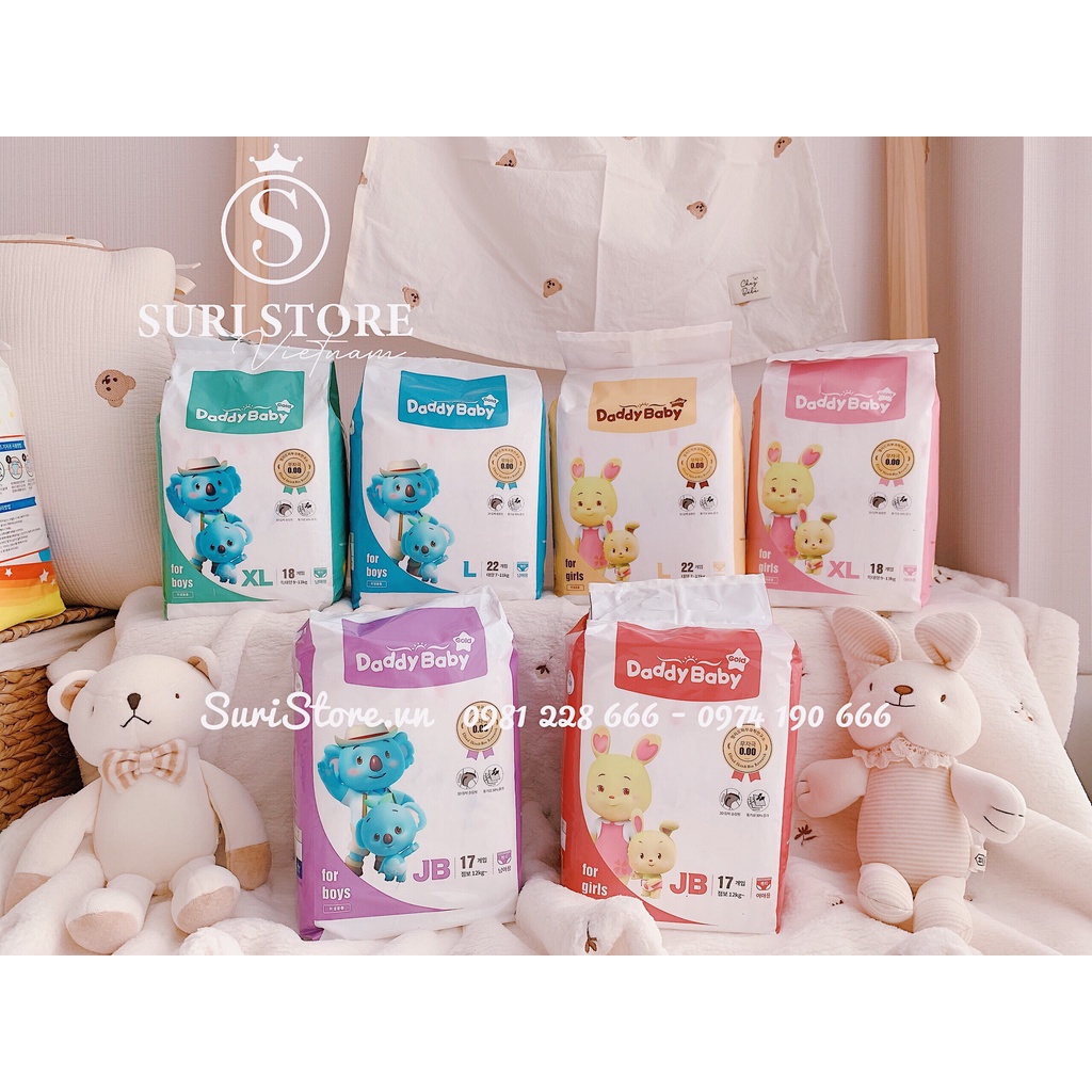 Bỉm Dán/Quần DADDY BABY nội địa hàn size (S28/M24/L20/XL18/LQ22/XLQ18/XXLQ17)