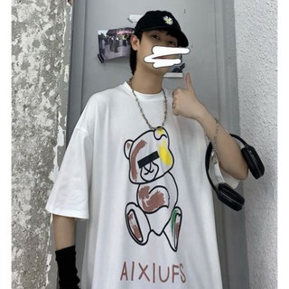 ÁO THUN, ÁO PHÔNG TAY LỠ UNISEX FORM RỘNG OVERSIZE ANIME GẤU CUTE M343 KL SHOP HP SHOP THUYLIENSHOP
