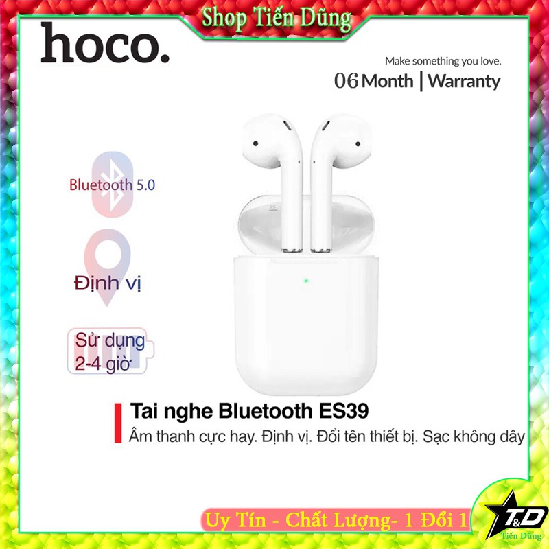 Tai nghe bluetooth hoco ES39 có đổi tên định vị hỗ trợ sạc không dây Chính Hãng