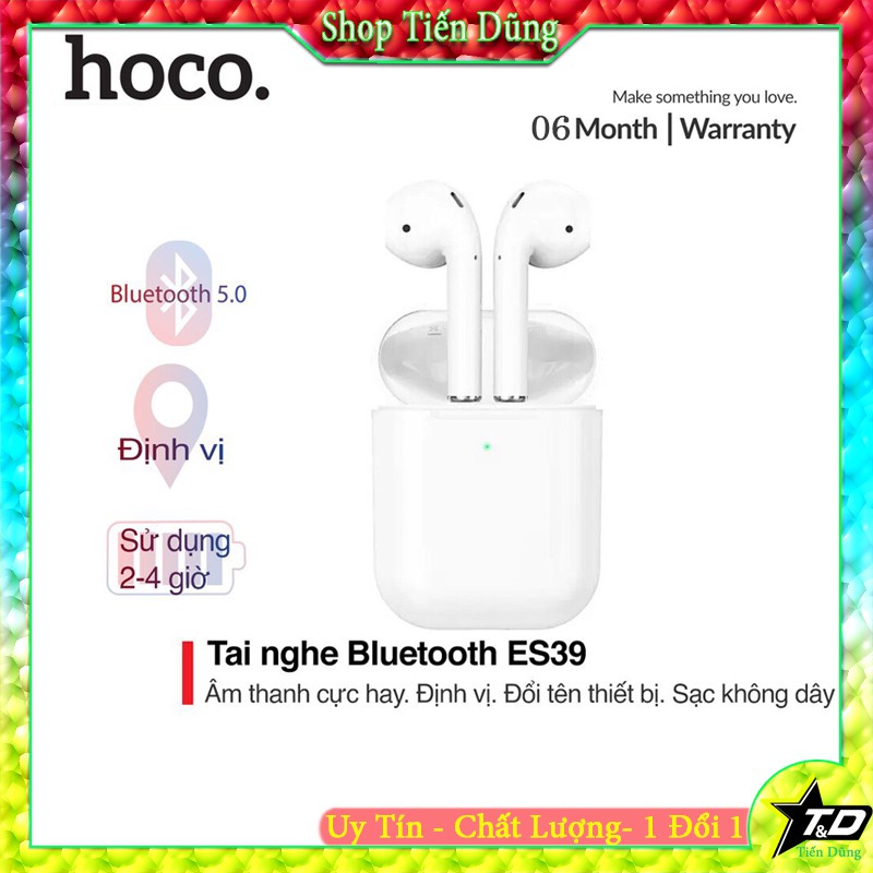 Tai nghe bluetooth hoco ES39 chính hãng có đổi tên định vii- Tai nghe không dây ES39 hỗ trợ sạc không dây