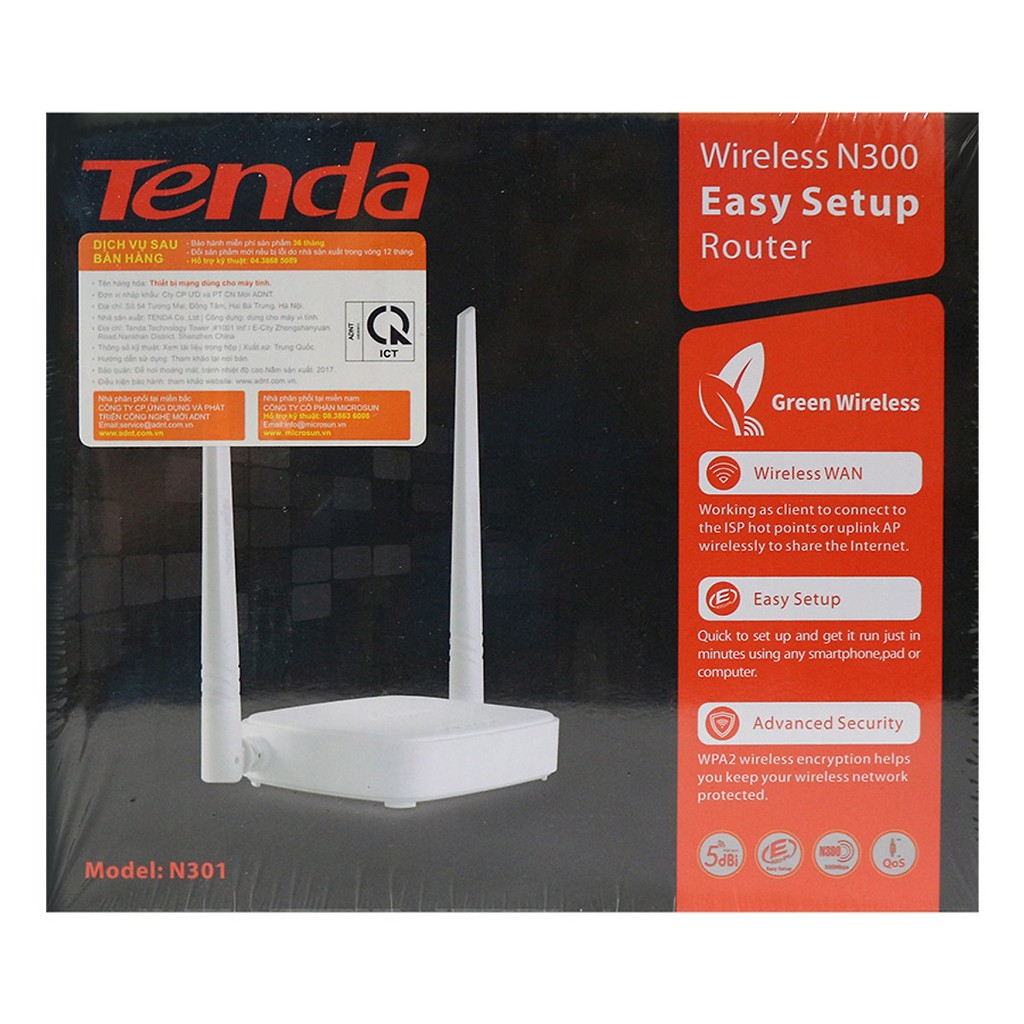  Wifi Tenda N301 tốc độ 300Mbps