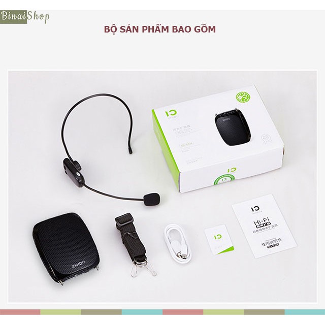 Máy trợ giảng không dây SHIDU SD-S615 tặng micro kẹp áo có dây - Hàng nhập khẩu