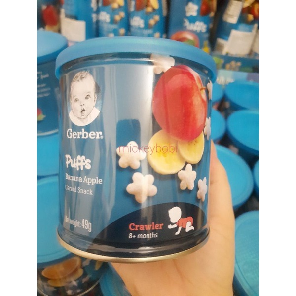 Bánh ăn dặm Gerber đủ vị cam chuối/dâu táo/táo chuối