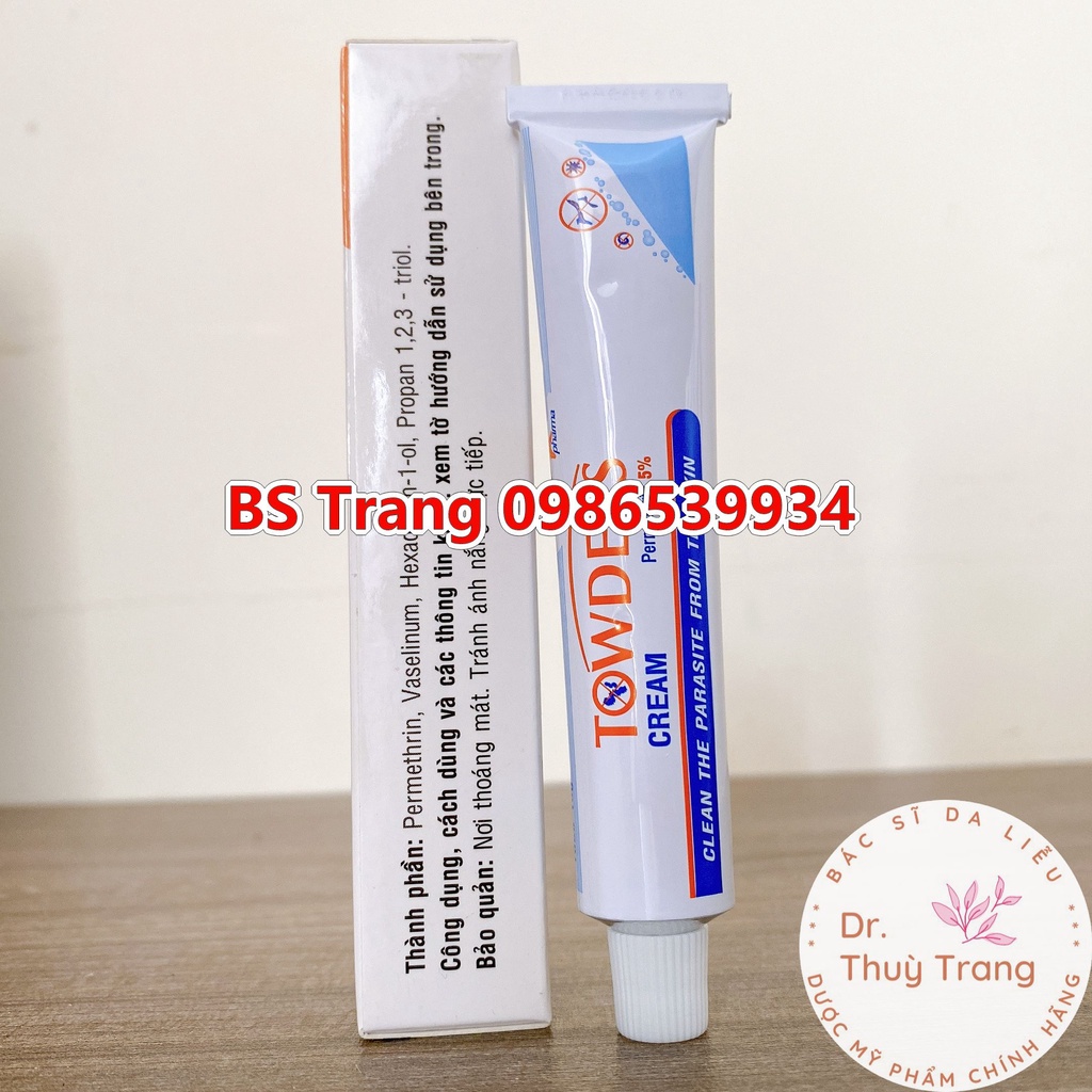 [Mã COSDAY giảm 8% đơn 150K] Towders cream 15g Trị ghẻ, ngứa, Làm sạch các loại ký sinh trùng khỏi da