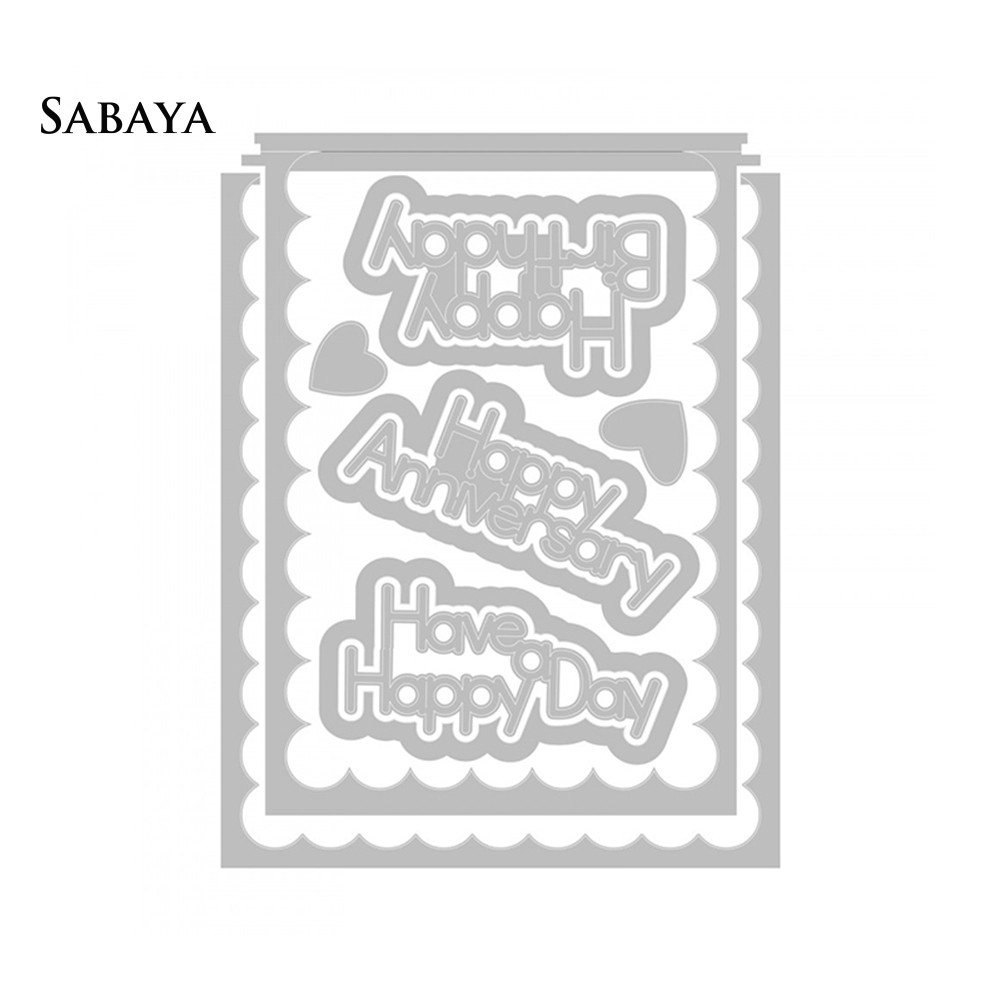 Khuôn Cắt Giấy Làm Từ Kim Loại Hình Chữ Happy Birthday Trang Trí Scrapbook