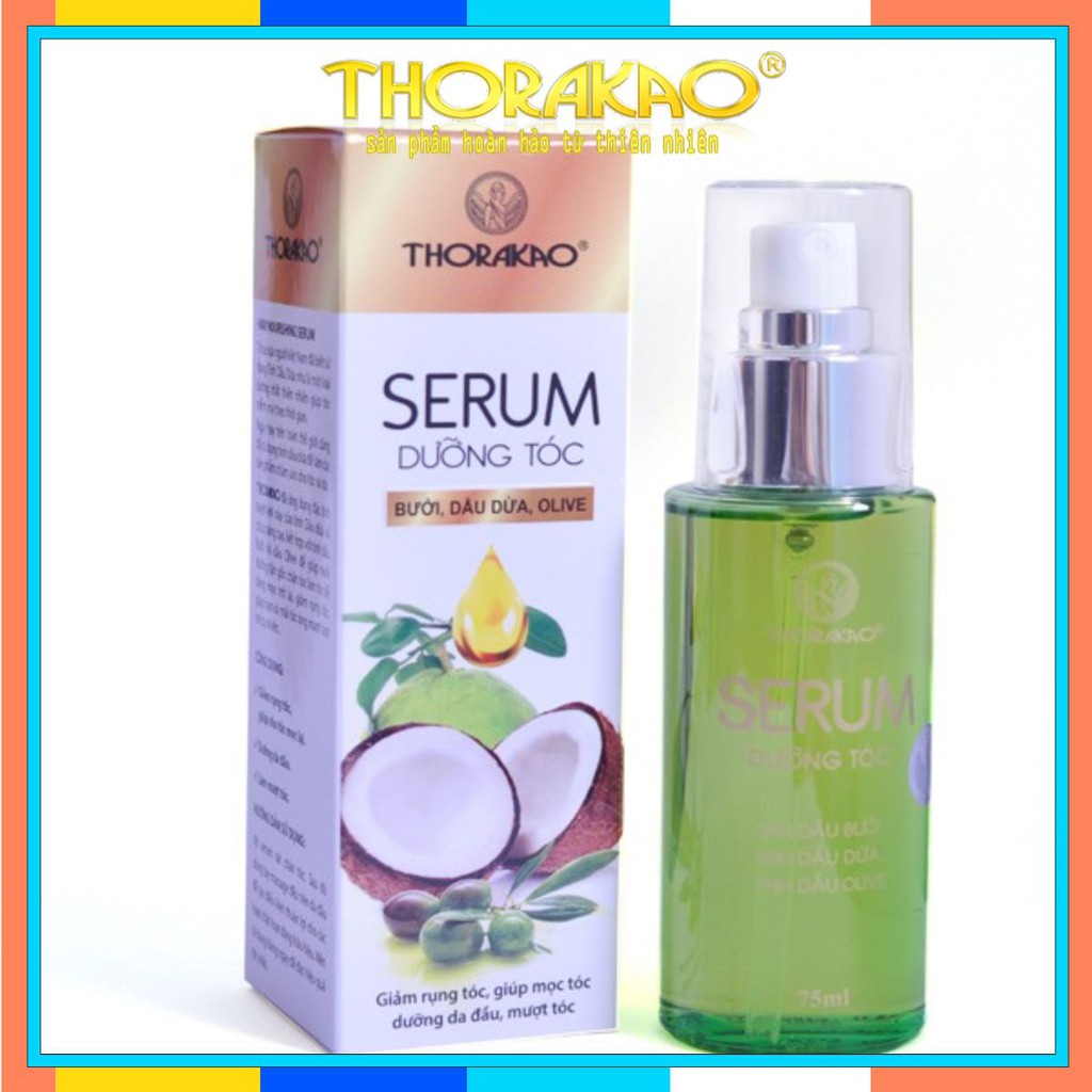 [Mã 151FMCGSALE1 giảm 10% đơn 250K] THORAKAO SERUM DƯỠNG TÓC 75ML - (TINH DẦU DỪA, BƯỞI, OLIVE)