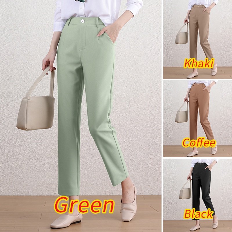 Zanzea Quần Dài Tới Mắt Cá Chân Màu Trơn Có Túi Bên Hông Thời Trang Đường Phố Cho Nữ