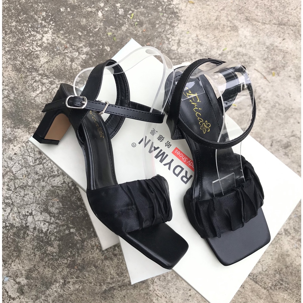 Sandal quai phối lụa