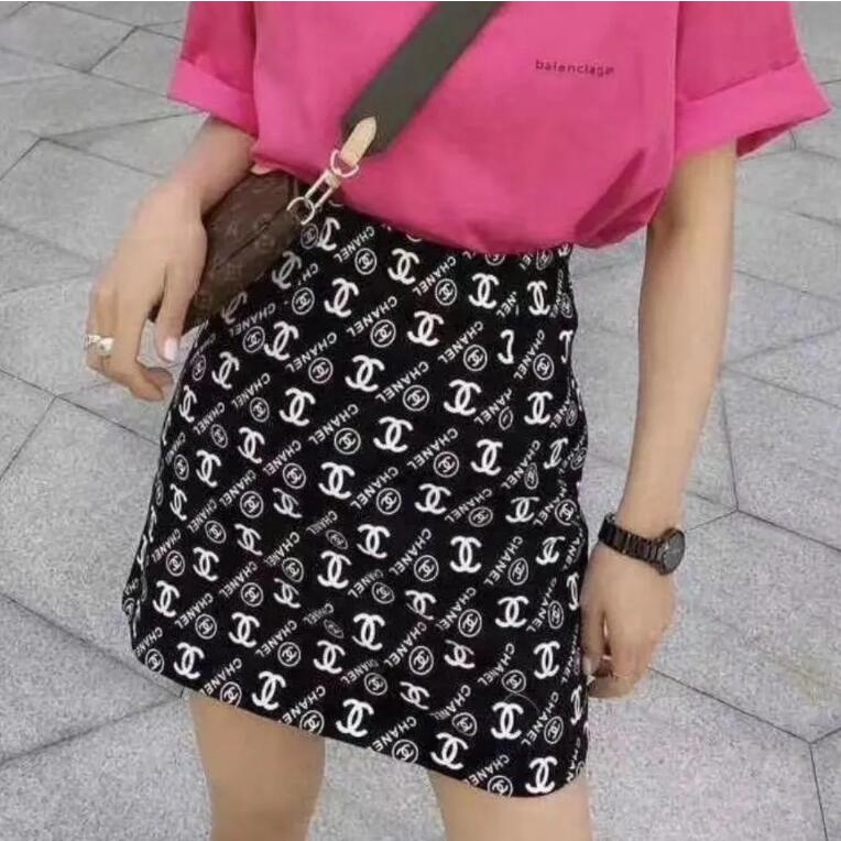 Chanel Quần Short Giả Váy Lưng Cao In Họa Tiết Thời Trang Mùa Hè Hàng Mới Dành Cho Nữ Size S-XL