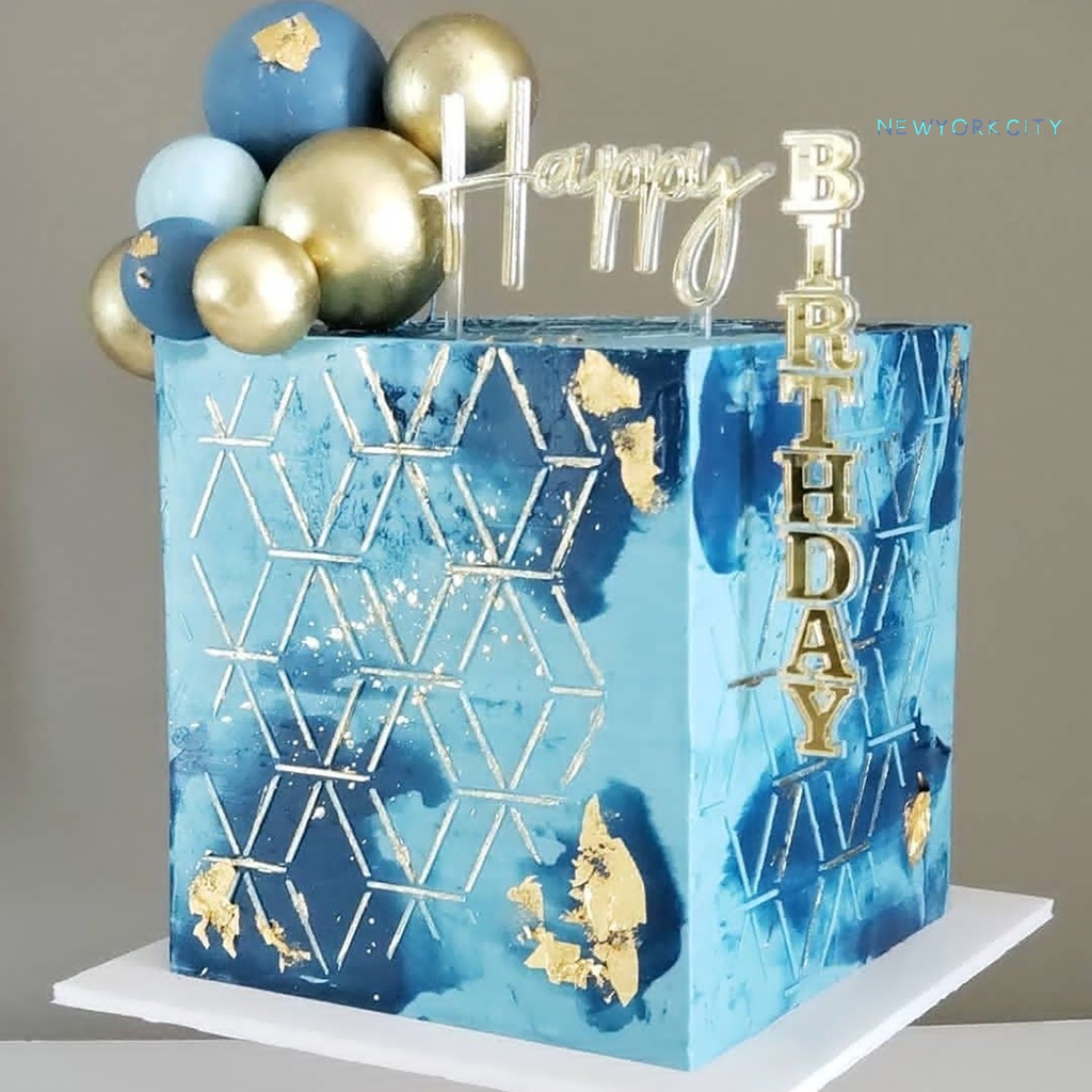 Set 2 Que Cắm Trang Trí Bánh Chữ Happy Birthday Bằng Acrylic