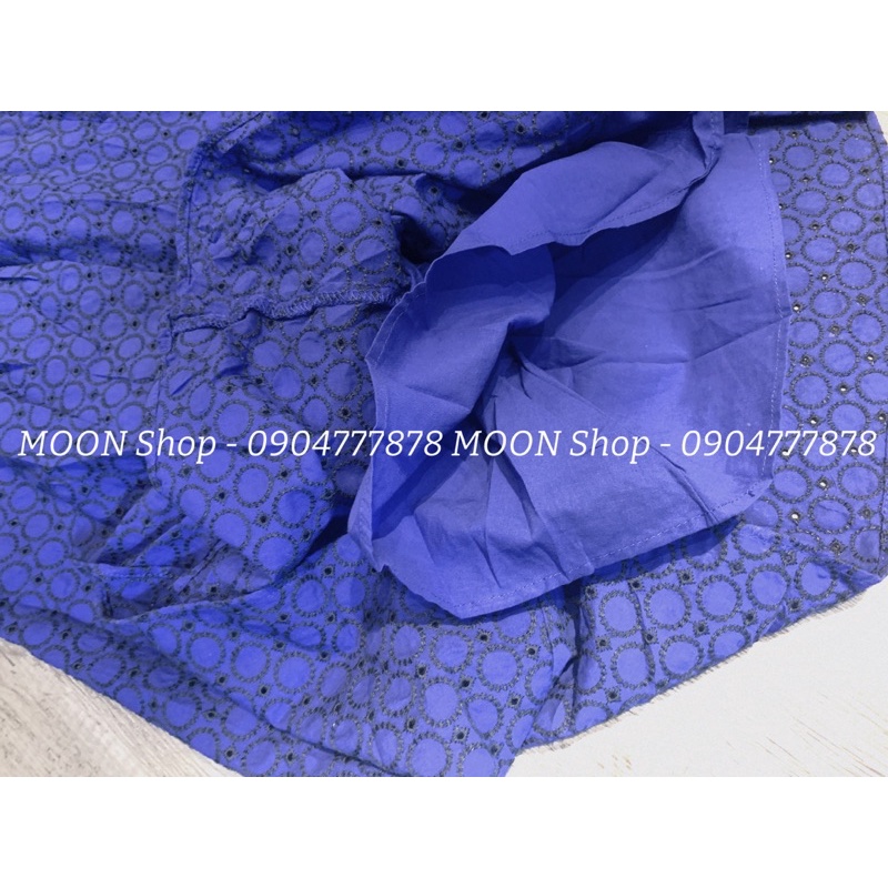 D010522-Đầm thô ren xanh