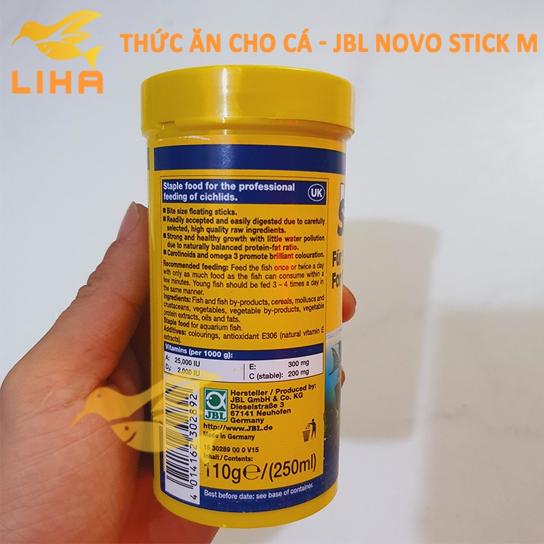 Thức Ăn Cá JBL Novo Stick M 110gr (250ml) - Thức Ăn Cá Cao Cấp