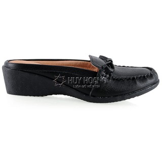Giày sabo nữ da bò màu đen PH7936
