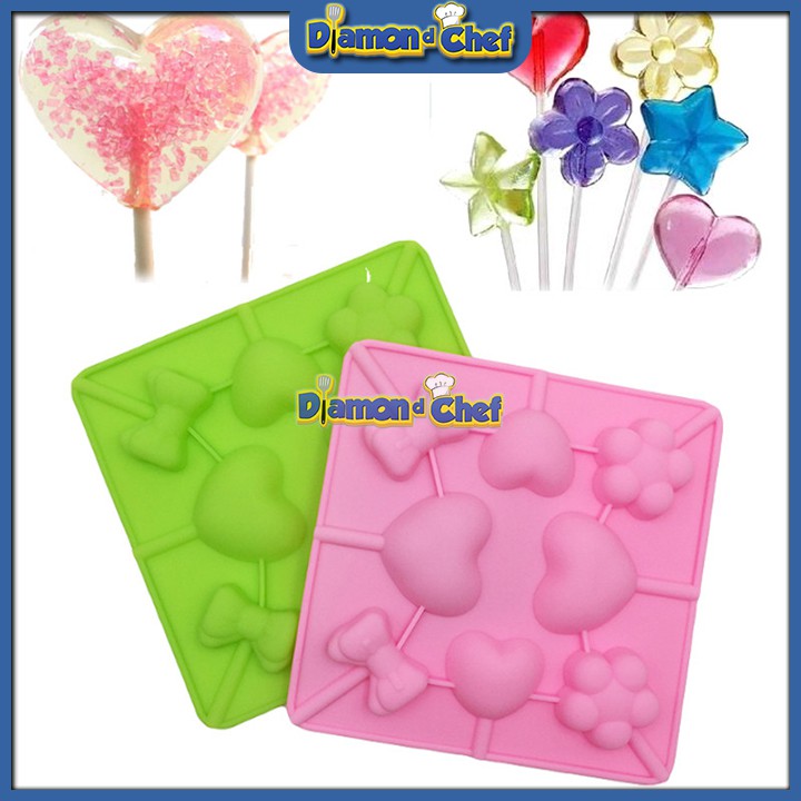 Khuôn Silicon Socola Tim/Nơ/Hoa