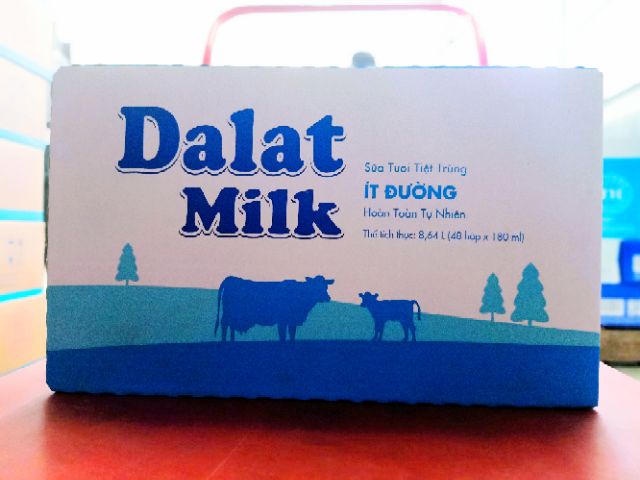 1 thùng sữa tươi ít đường 180ml của đà lạt milk