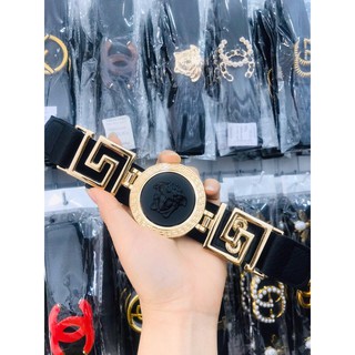 Đai váy nữ mặt kim loại chất da lưng thun co giãn. Hai mẫu lựa chọn. Bản 4cm