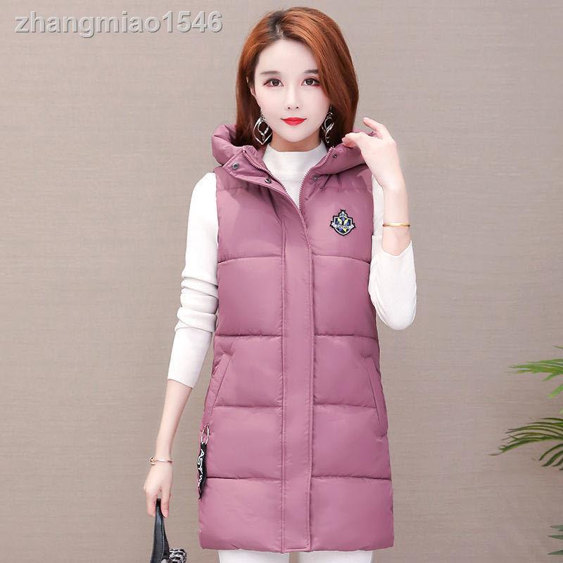 ☂Áo khoác phao sát nách dáng dài vải Cotton cỡ lớn thời trang 2020 cho nữ | BigBuy360 - bigbuy360.vn