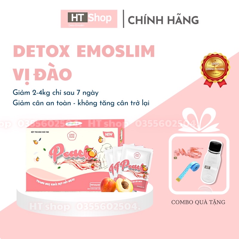 NƯỚC ÉP GIẢM CÂN VỊ ĐÀO EmoSlim Freeship + tặng kèm quà trà hỗ trợ giam can giam can slim collagen