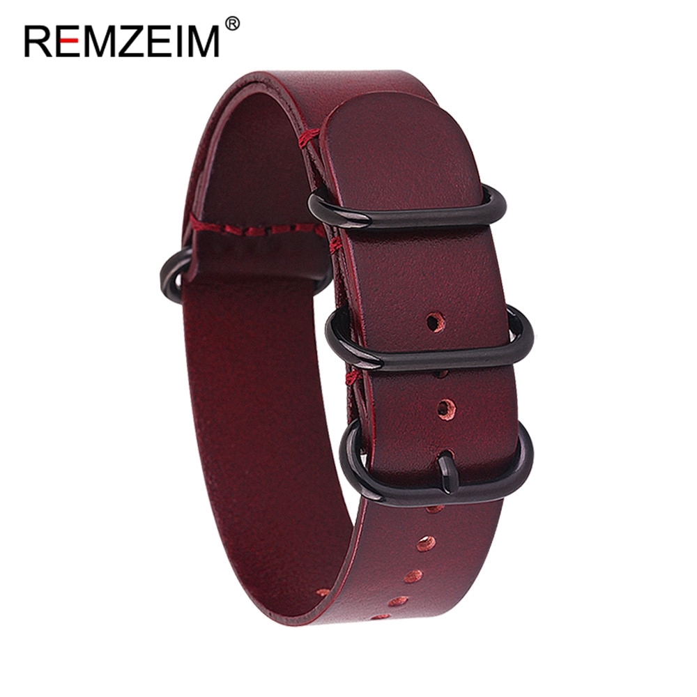 Dây Da Đồng Hồ Đeo Tay 14mm 16mm 18mm 20mm 22mm 24mm Đơn Giản Cổ Điển