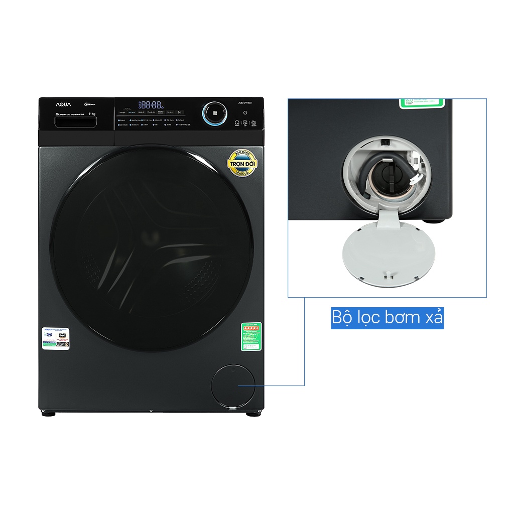 Máy giặt Aqua Inverter 11 kg AQD-D1102G BK