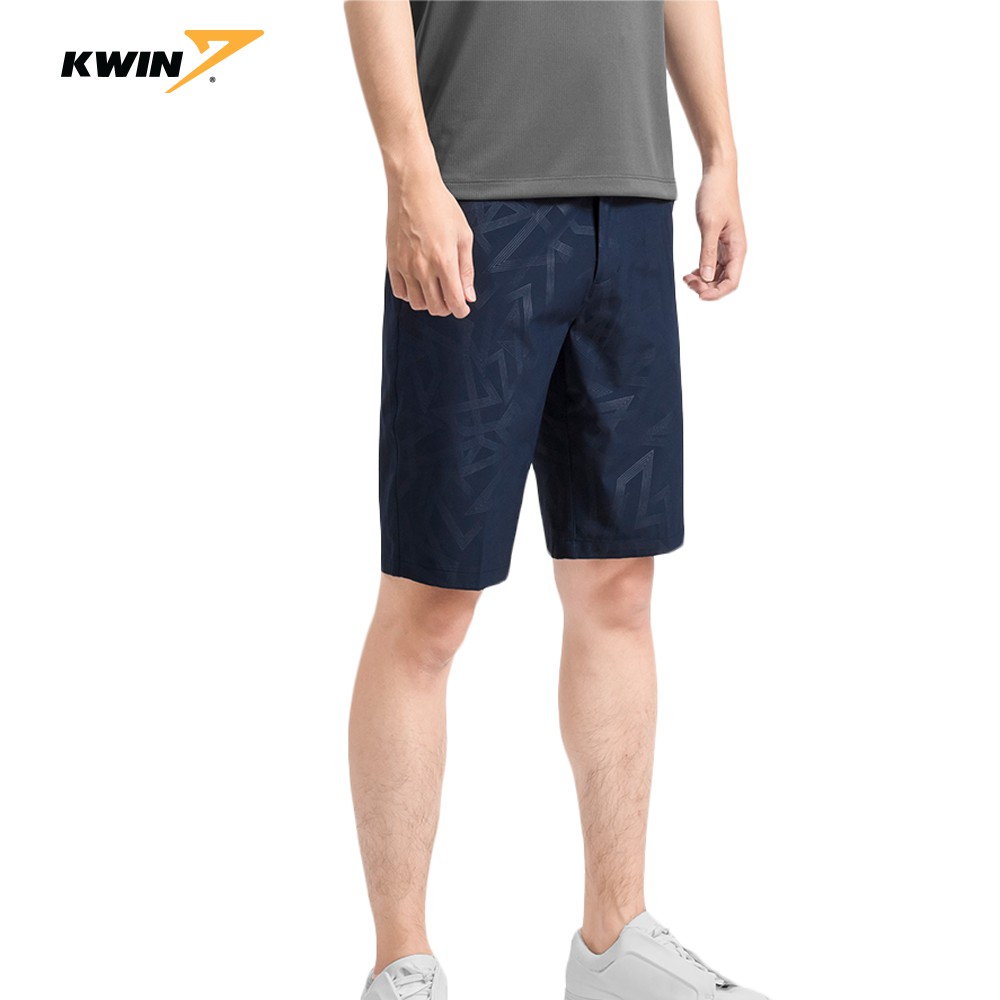Quần short thể thao nam Kwin thiết kế cơ bản với họa tiết in hình học ấn tượng KSO012S9