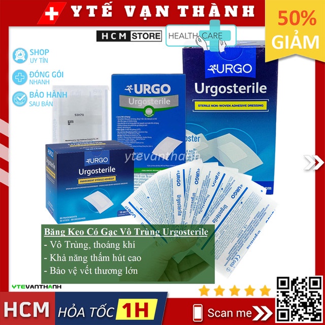 Băng Keo Y Tế Có Gạc Vô Trùng Urgosterile (Urgo Sterile) | Bảo vệ vết thương lớn -VT0037