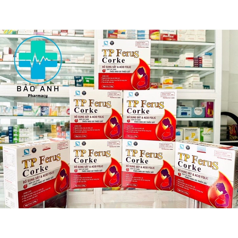Sắt ống dạng nước TP Ferus Corke - Bổ sung sắt III hữu cơ và acid folic cho bà bầu, người thiếu máu 
