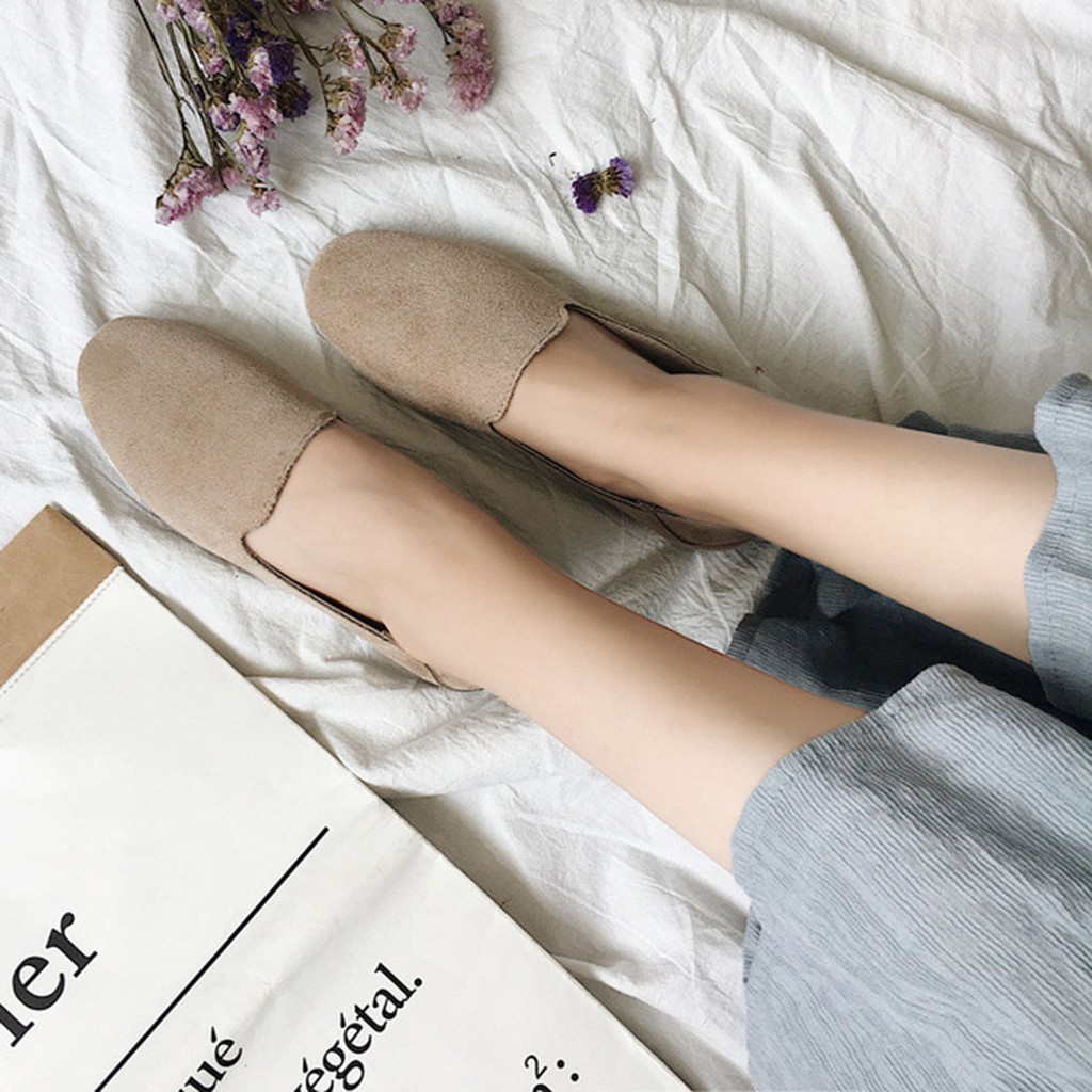 Giày Lười Nữ Mũi Tròn Thời Trang Hàn | BigBuy360 - bigbuy360.vn