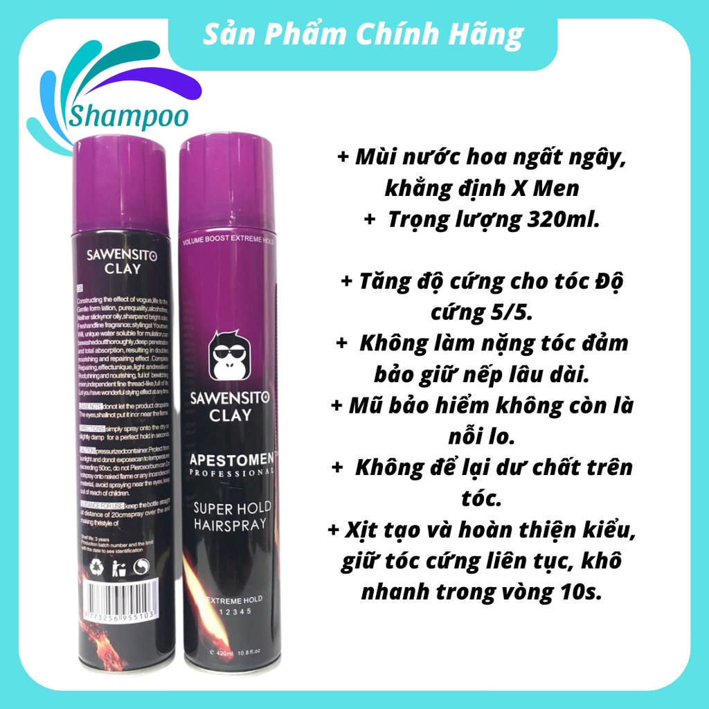 Gôm xịt tóc SAWENSITO tạo kiểu tóc danh cho nam nữ mini tiện dụng