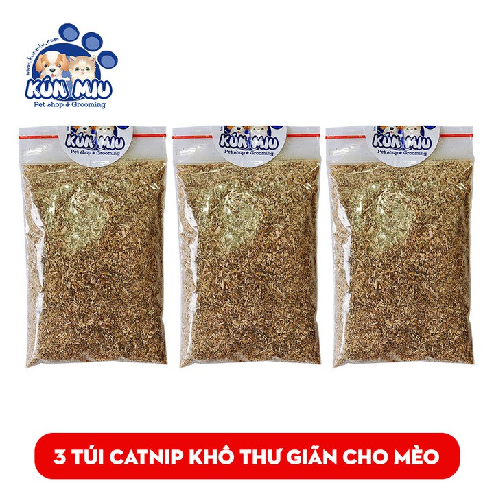 Combo 3 Túi Cỏ bạc hà catnip cho mèo thư giãn Kún Miu - Catnip khô cho mèo - Bạc hà cho mèo