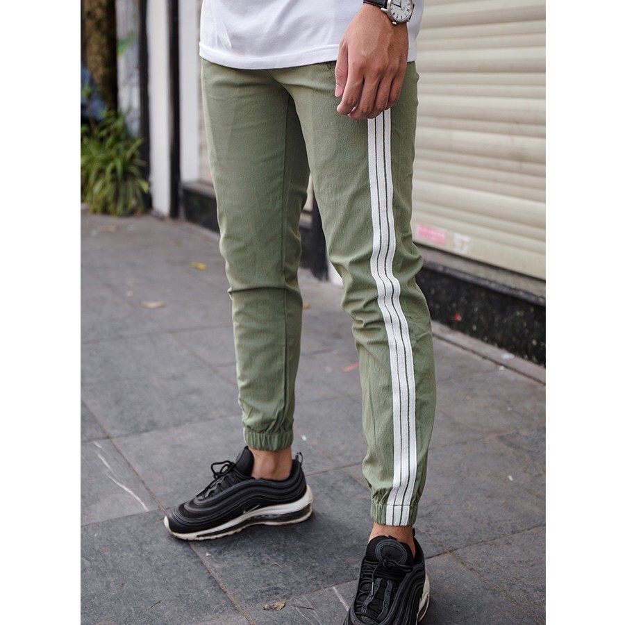 Quần jogger nam chất đũi kiểu dáng thể thao, quần nam thể thao 3 sọc cao cấp thời trang PATOMI-Q093