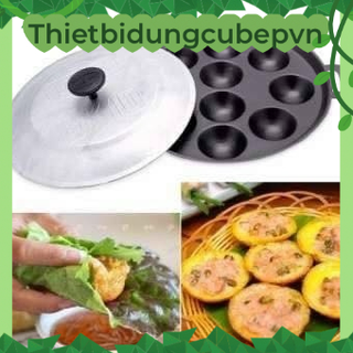Khuôn bánh khọt chống dính cao cấp khuôn đổ bánh khọt 12 lỗ chảo bánh khọt có nắp.