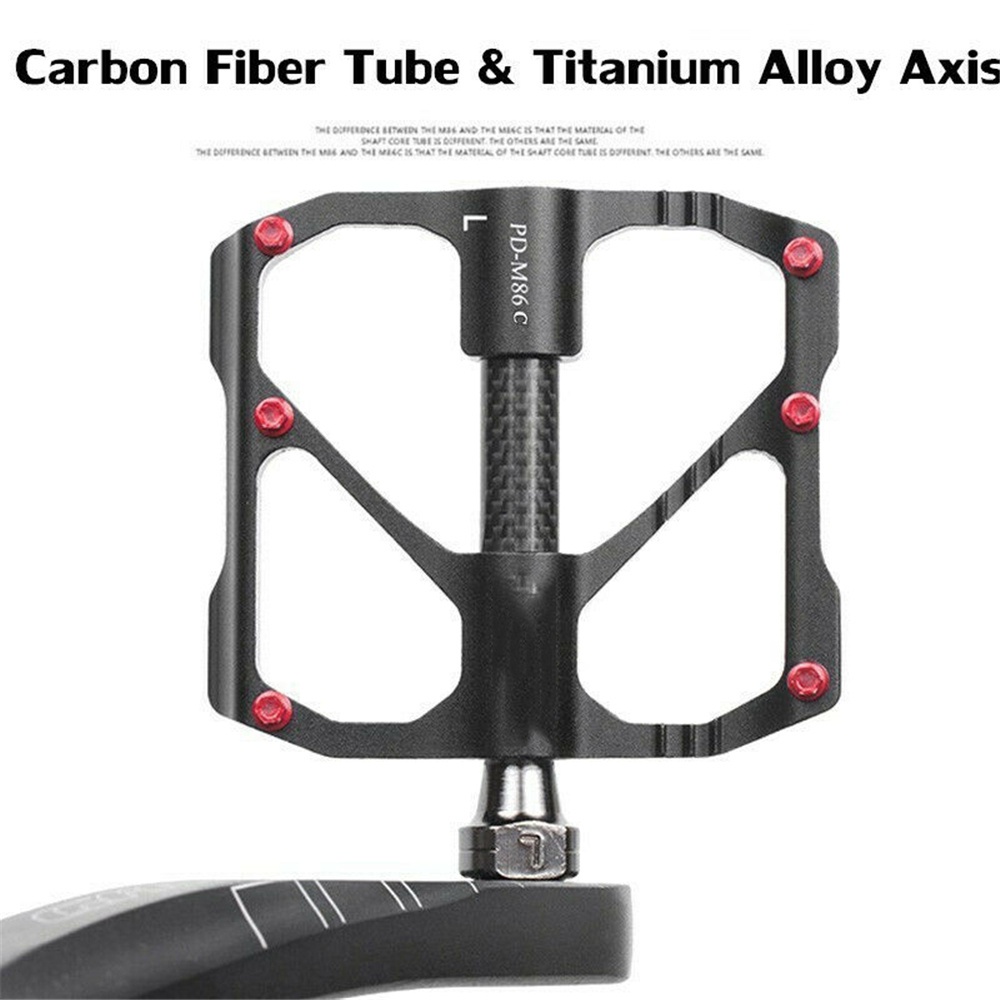 Pê Đan Xe Đạp Leo Núi Siêu Nhẹ 3 Vòng Bi Bằng Titan Carbon Nhiều Màu Lễ Tình Nhân3