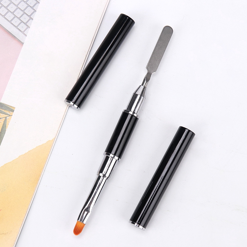 Bút Trang Trí Móng Tay Nghệ Thuật Hai Đầu 2 Trong 1 Bằng Poly Gel UV Hai Đầu Màu Đen