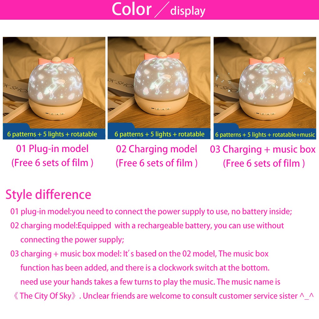 Máy Chiếu Đèn Led Xoay Được Có Nhạc Hình Khu Rừng Sao Biển Lãng Mạn Làm Quà Tặng Cho Bé