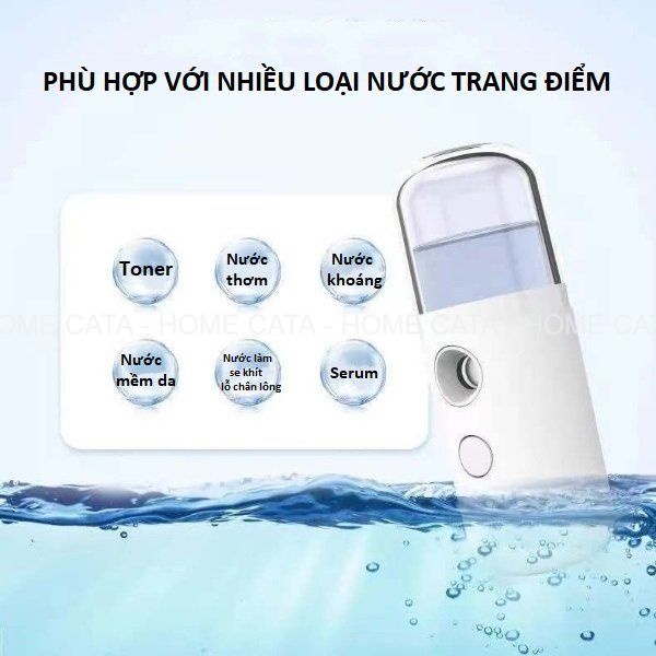 Máy Phun Sương Xông Hơi Mặt NaNo Mini Cầm Tay Hỗ Trợ Dưỡng Da Cấp Nước Tối Đa