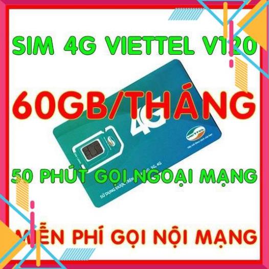 PR7 Sim 4G Viettel V120 gói 2GB/ngày (60Gb/tháng) + 50 Phút gọi ngoại mạng giống sim V90 - cửa hàng sim giá rẻ 2