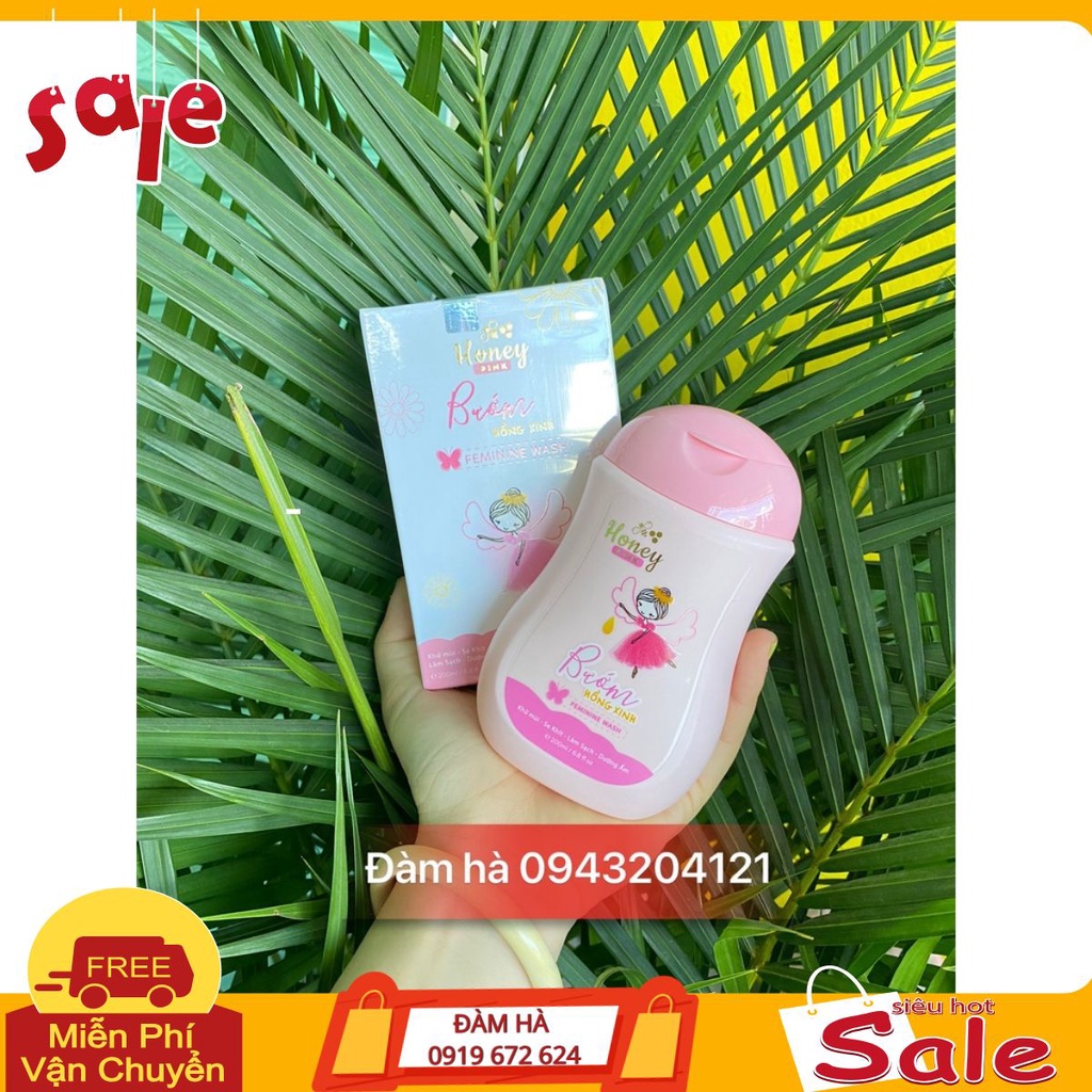 Dung dịch vệ sinh Honey pink - Bướm hồng xinh 200ml sẵn