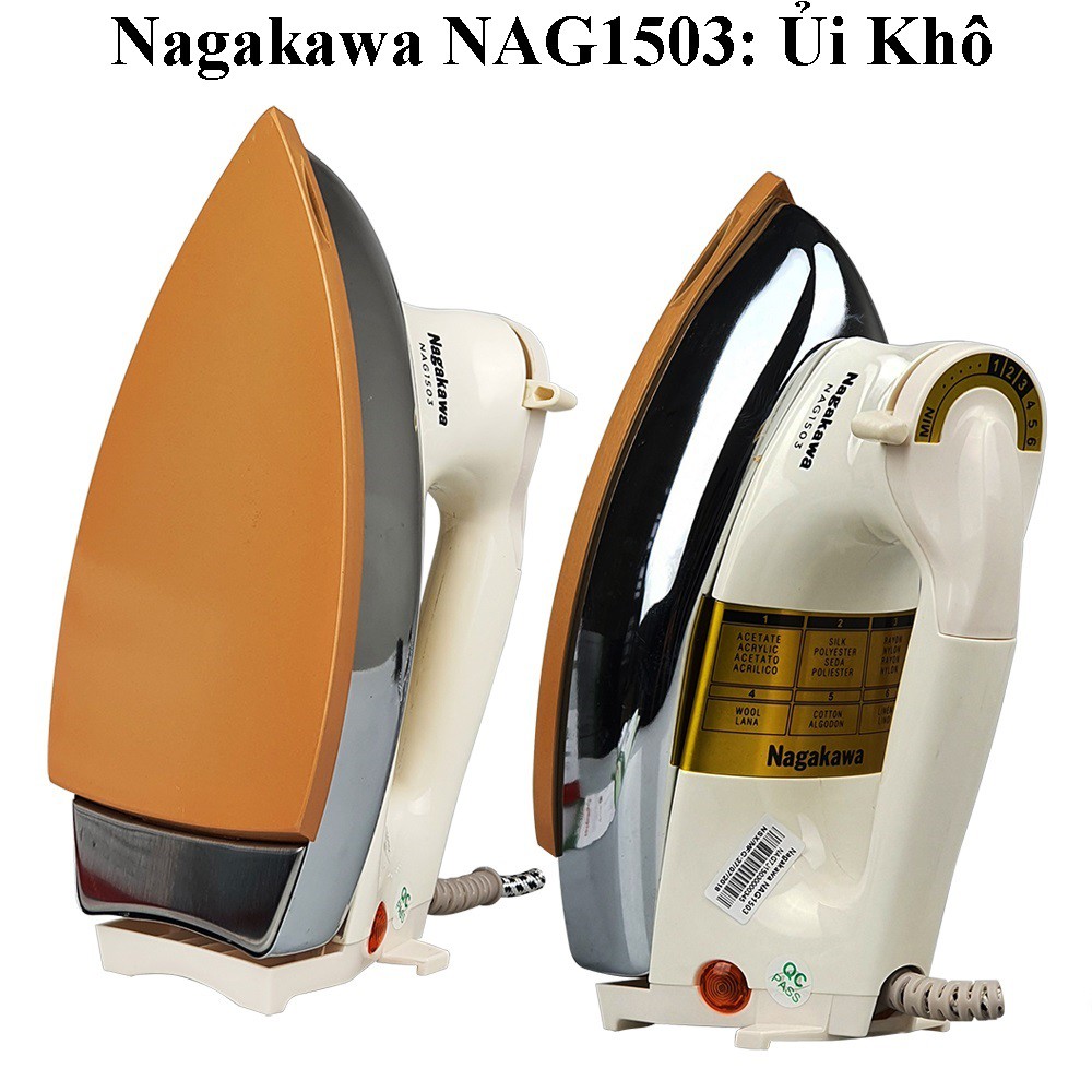 Bàn ủi Nagakawa NAG1503/Matika MTK-2922(chọn phân loại) mặt đế phủ chống dính Ceramic bảo hành 12 tháng.