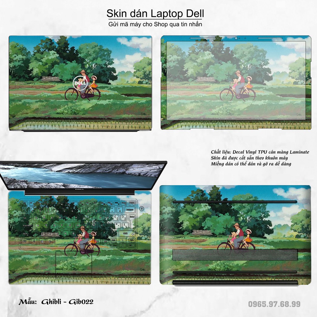 Skin dán Laptop Dell in hình Ghibli anime (inbox mã máy cho Shop)