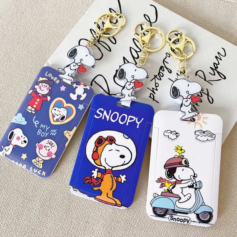 Ốp Điện Thoại Đựng Thẻ ID / Thẻ ID Hình Chú Chó Snoopy Dễ Thương Có Thể Thu Gọn Cho Bé