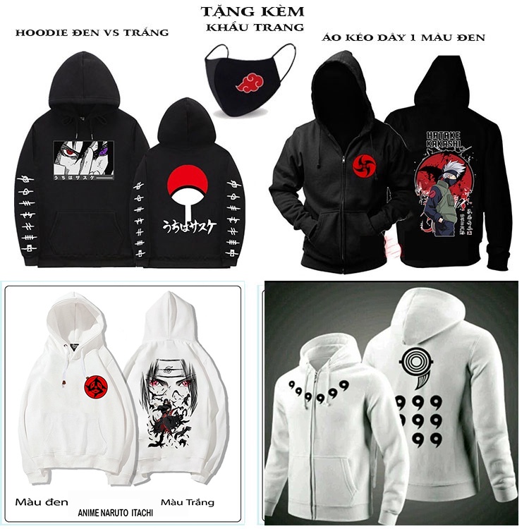 💥 XẢ KHO Áo Naruto 🎁 BST ÁO KHOÁC ÁO HOODIE HÌNH ITACHI UCHIHA, SASUKE SENPAI , NARUTO ANIME KÈM QUÀ TẶNG 💖