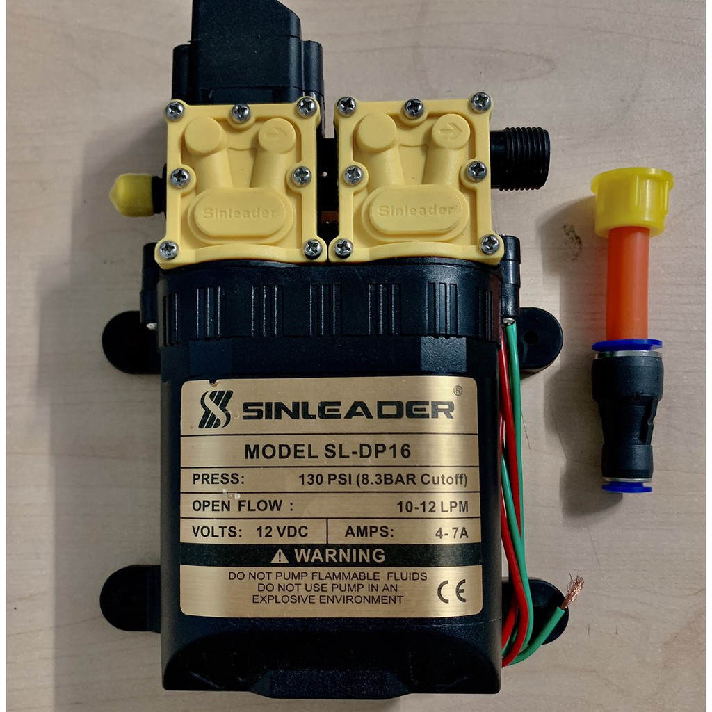 ❐Bơm đôi tăng áp SINLEADER 12V Tự động hút và ngắt nước khi khóa van đầu ra sử dụng rửa xe phun sương tưới lan...