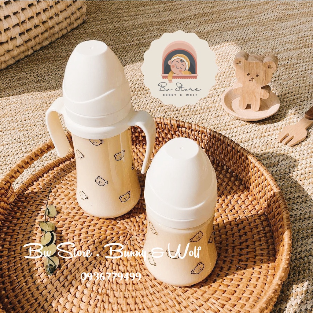 Bình Sữa Gấu 𝙂-𝙧-𝓸-𝙨-𝙢𝙞-𝙢𝙞 𝙭 𝓓-𝓸-𝓽-𝓽-𝓸-𝓭-𝓸-𝓽 nội địa Hàn size 200ml/300ml